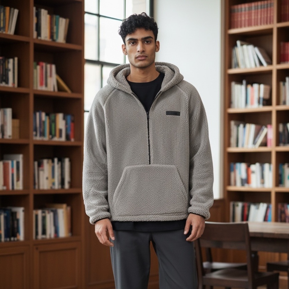 Essentials FEAR OF GOD Light Gray Sherpa Jacket
